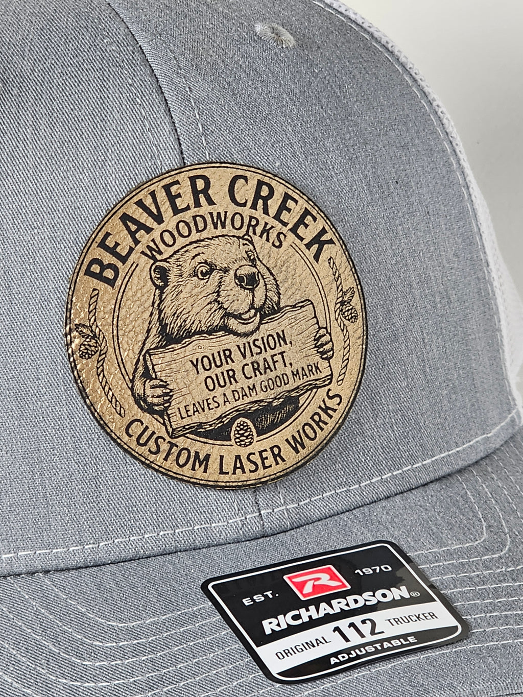 Leatherette patch Richardson 112 trucker hat