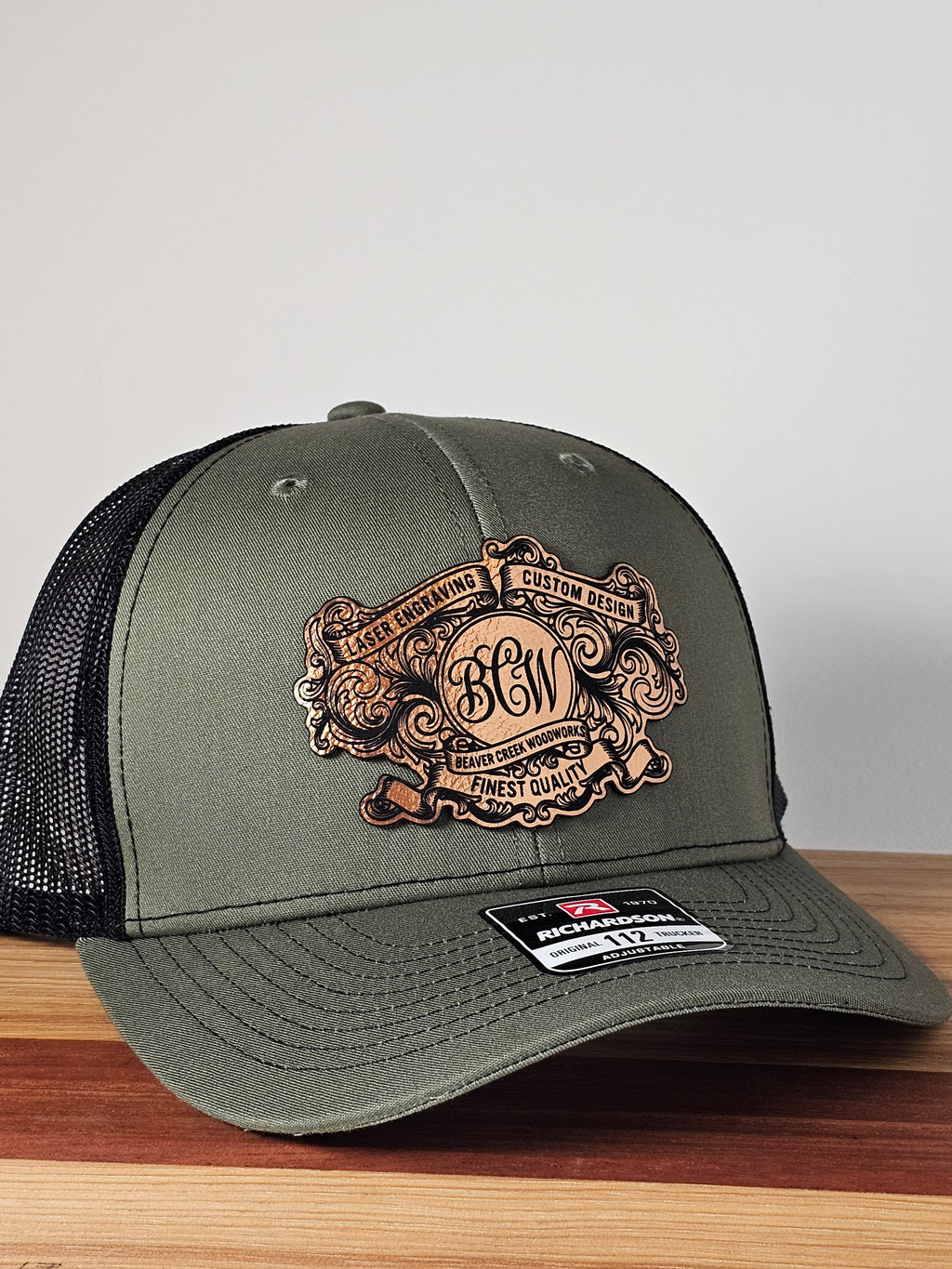 Leatherette patch Richardson 112 trucker hat