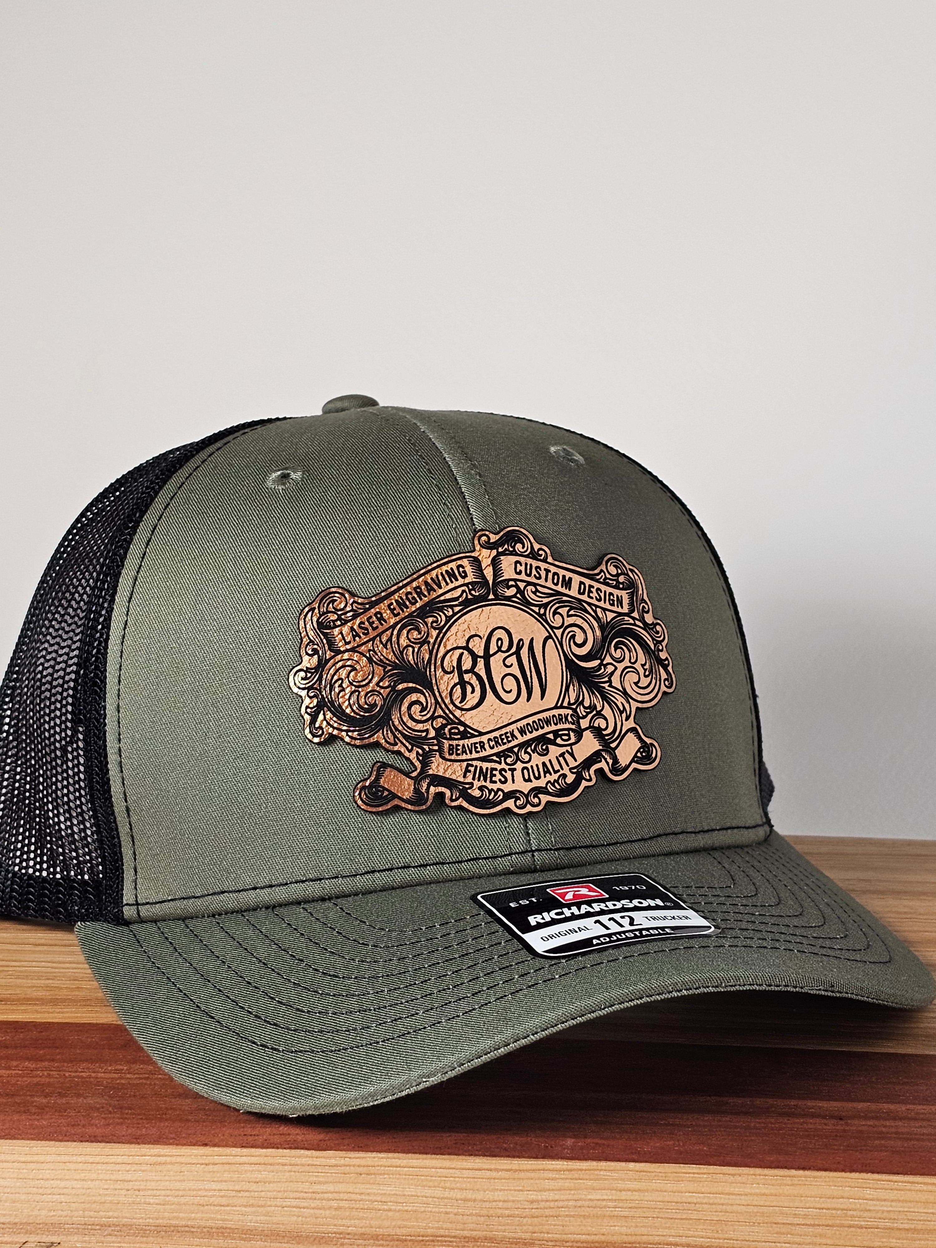 Leatherette patch Richardson 112 trucker hat