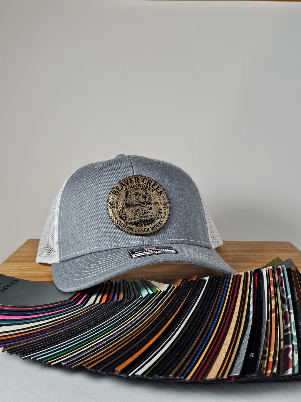 Leatherette patch Richardson 112 trucker hat