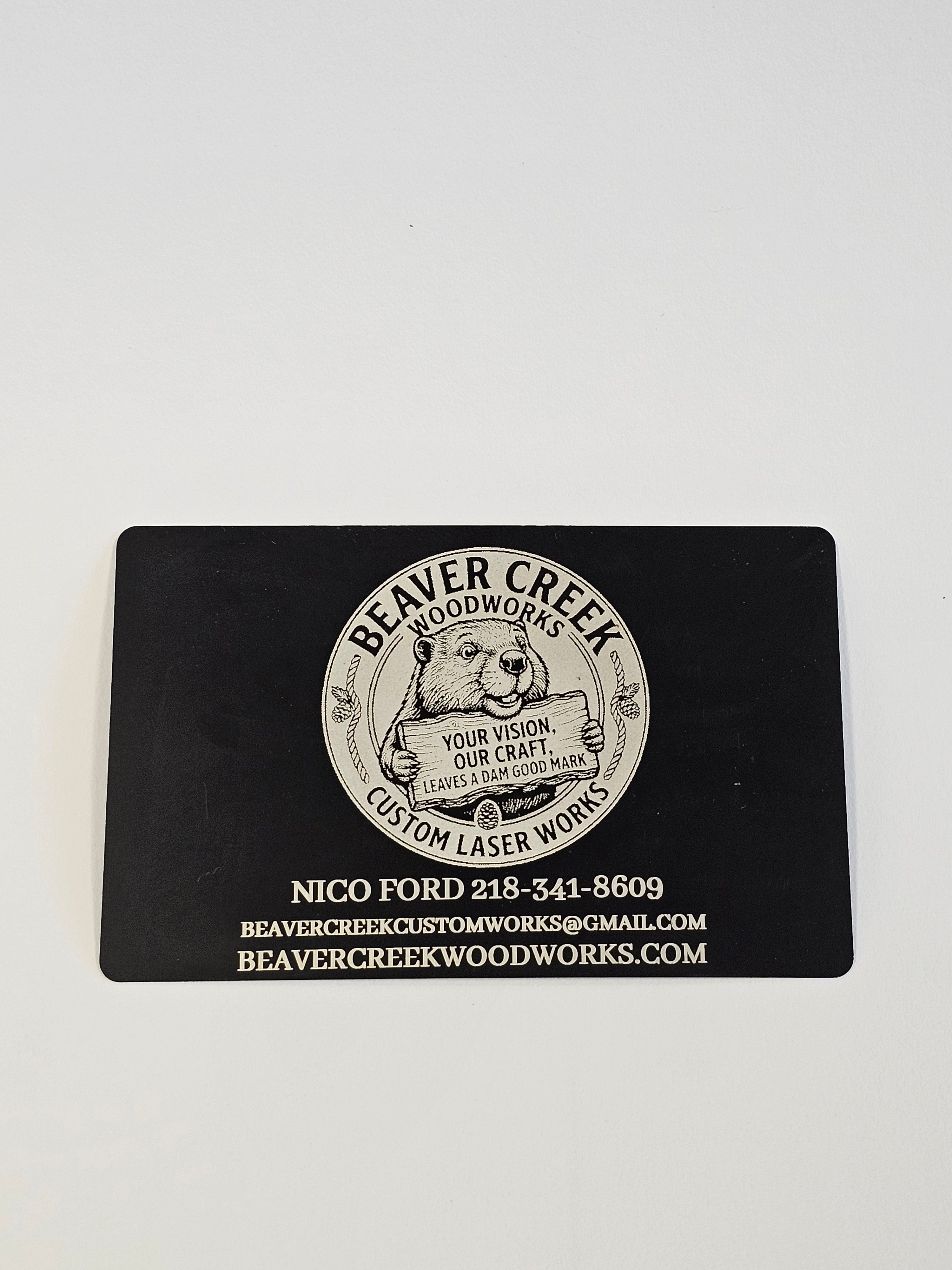 Anodized aluminum metal business cards