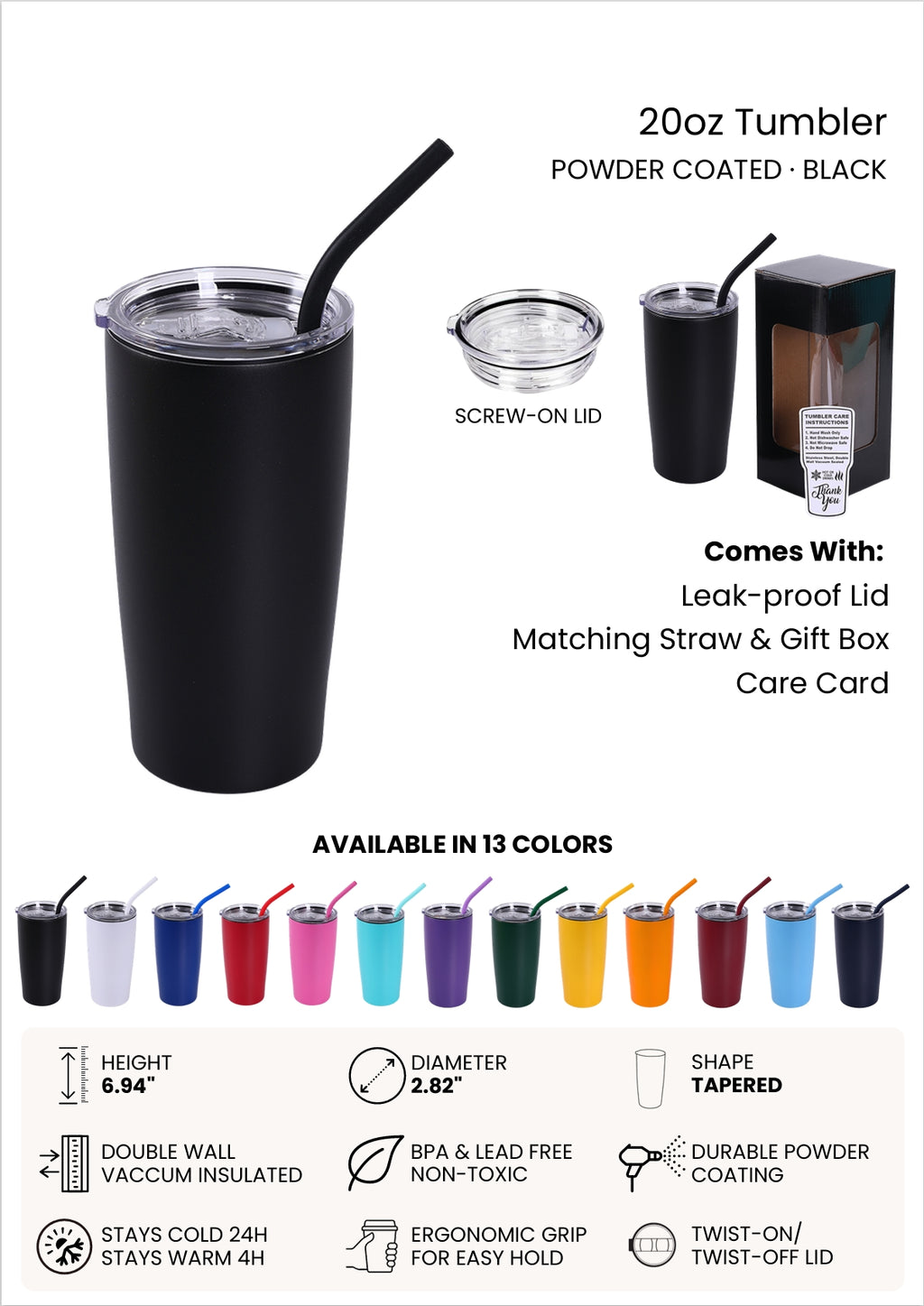 20 oz Stainless steel tumbler
