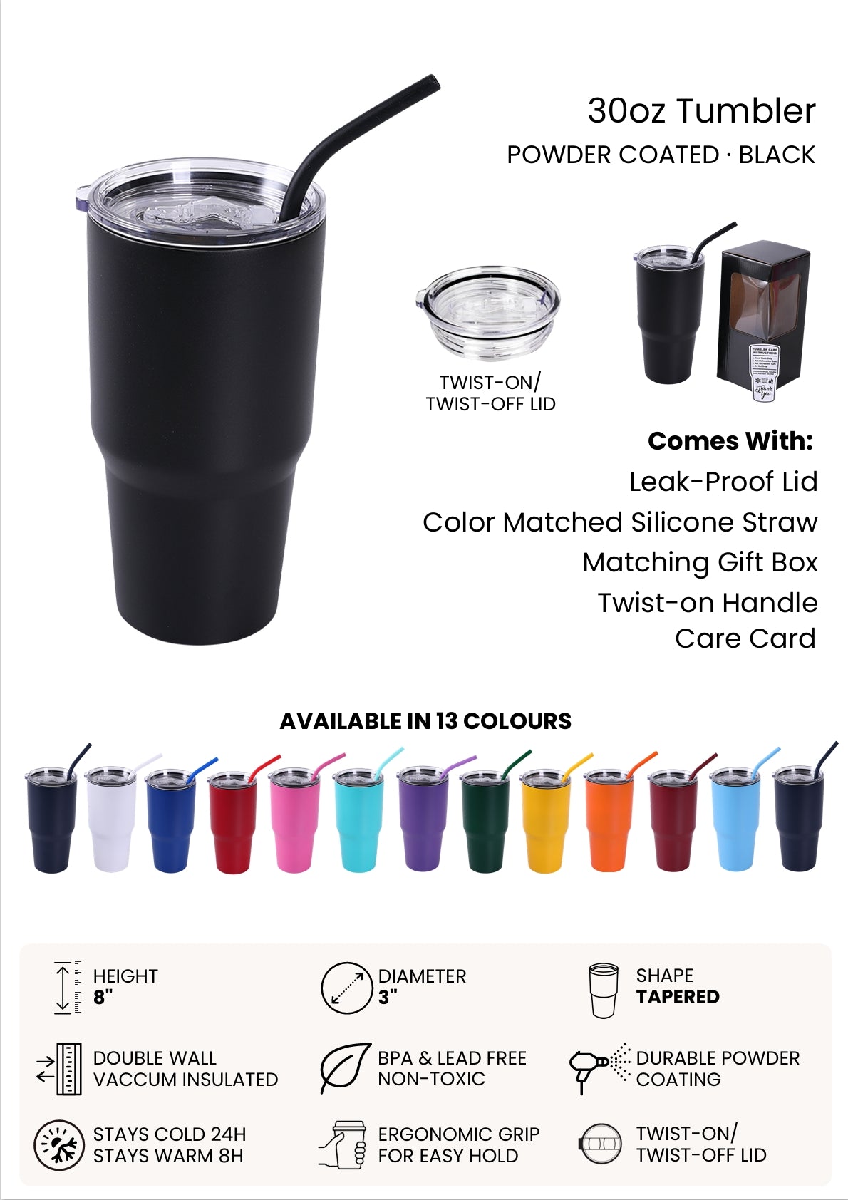30 oz Stainless steel tumbler